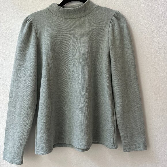 Madewell Plush Mockneck Puff-Sleeve Sweater MWOT Small - Picture 2 of 4